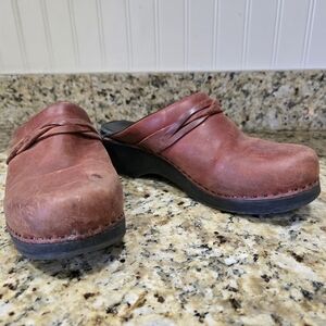 LL Bean Womens EU 41 US 10 Leather Braided Clog Mules Shoes Made in Brazil